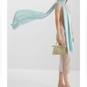 FENDI FF-Jacquard Frayed Edge Giant Scarf